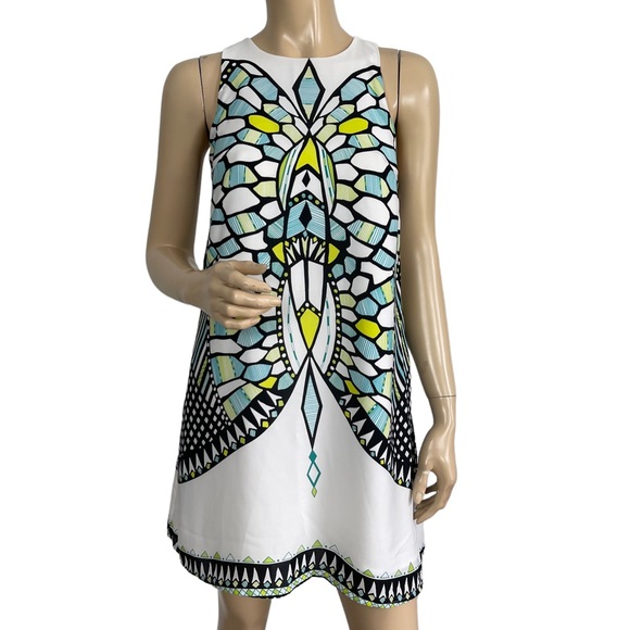 Lulu’s Honorable Dimension White Mirror Print Dress Medium - Picture 11 of 14